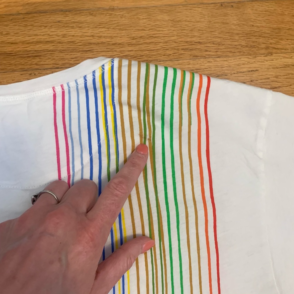 NWOT Rainbow Stripe Tee - Picture 11 of 13